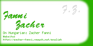 fanni zacher business card